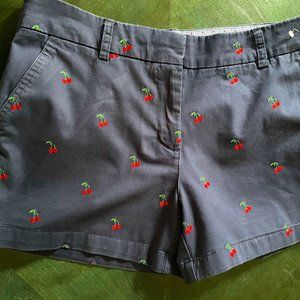 Adorable British Khaki Short - Sz.6 Navy w Cherry